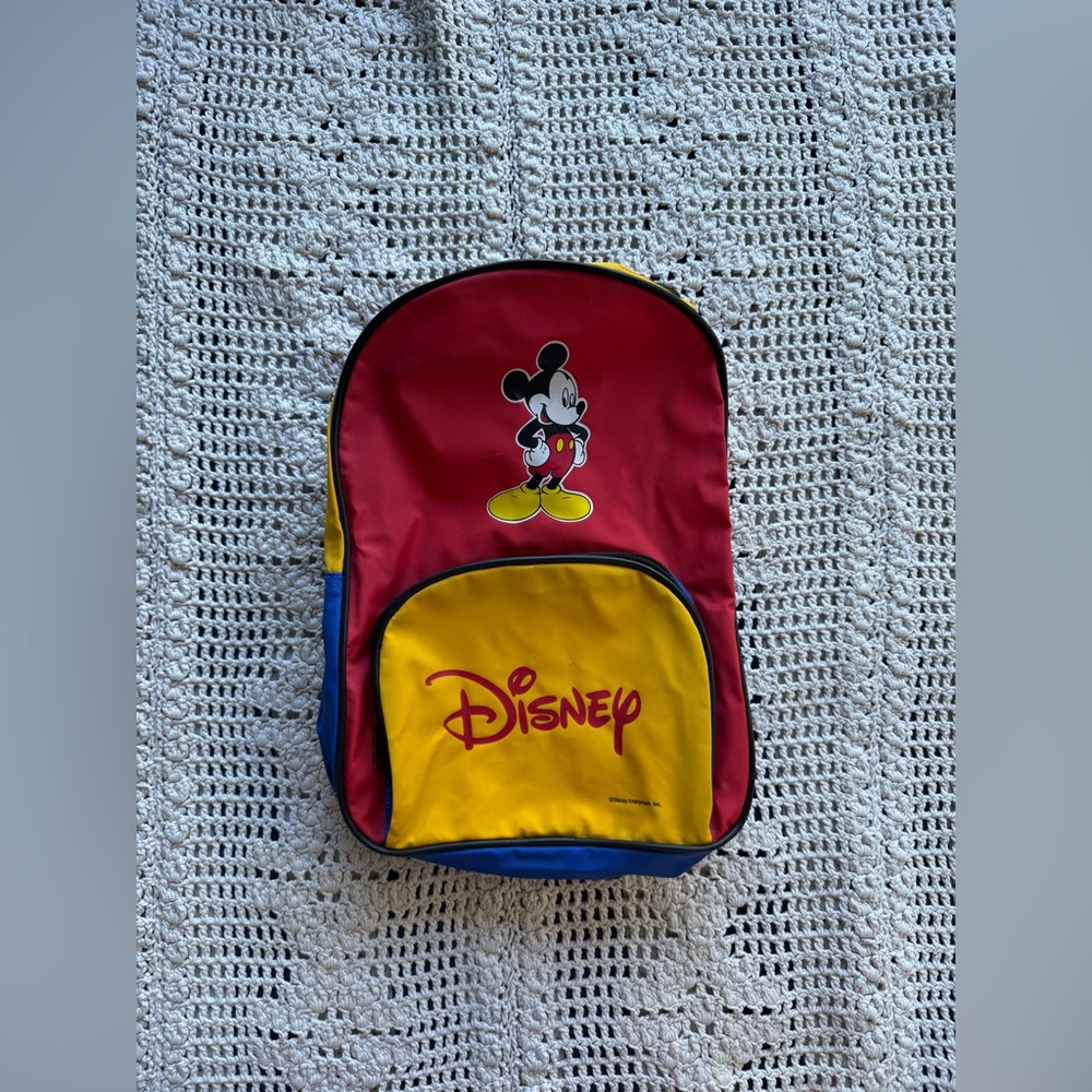 Disney Vintage Red and Yellow Mickey Mouse Backpack